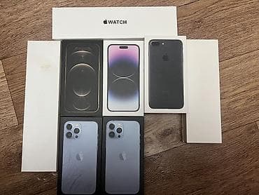 Коллекция коробок и устройств от Apple и Samsung. Состав набора по