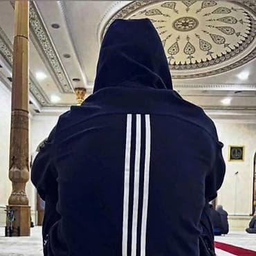 Толстовка с капюшоном, темно-синяя/черная, с вертикальными тремя