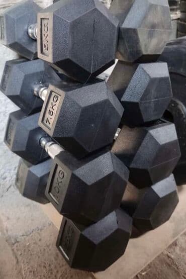 настольные теннисные ракетки: FAMILY SPORT Гантели резиновые Шестигранные Цена 1кг по 280с — 1