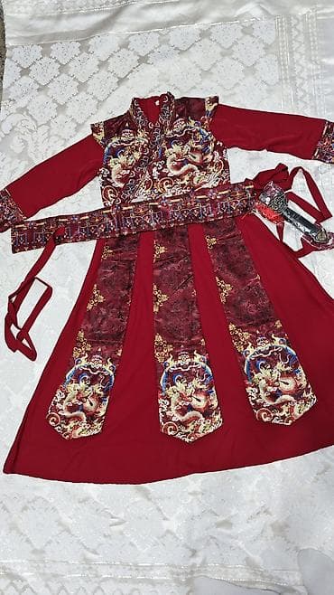 жаны жылдык кийимдер: Комплект, түсү - Кызыл, Жаңы — 4
