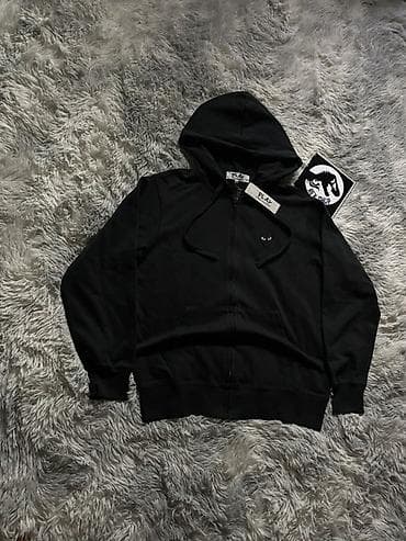 Толстовки: Худи на молнии Comme des Garçons PLAY (размер M) - Цвет: чёрный - — 2