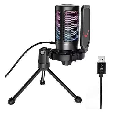 Вокальные микрофоны: Микрофон Fifine AmpliGame A6V Стильный RGB-микрофон в отличном — 2