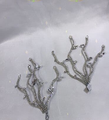 свадебная диадема: Свадебный аксессуар, Свадебная диадема, тиара, Новый, цвет - Серебристый — 15