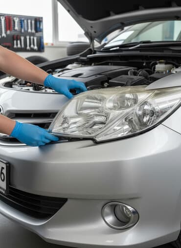 номер на машину купить: Передняя левая фара Toyota 2003 г., Б/у, Оригинал — 1