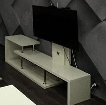 талас тв: Тумба и подставка для телевизора, Напольная, ЛДСП, цвет - Белый — 1