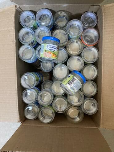 принимаем яйца: Продаю баночки из под детского питания. Чистые по 20 сом за штуку — 2