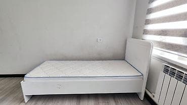 Односпальная кровать с матрасом - Формат: односпальная, с высоким at lalafo.kg Односпальная кровать с матрасом - Формат: односпальная, с высоким