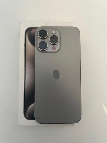 3d printer: IPhone 15 Pro Max, Б/у, Natural Titanium, Защитное стекло, Чехол, Коробка, 80 % — 2