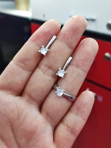 свадебное платья для беременных: Набор украшений, Проба 925, Женские, Новый — 4