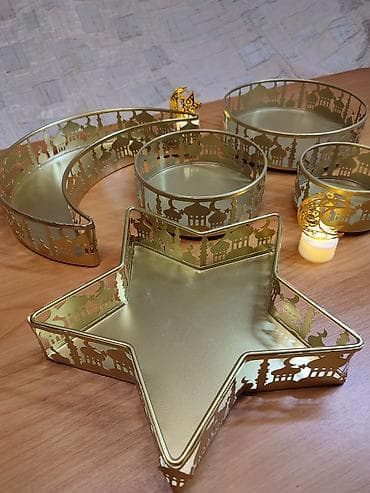 НОВАЯ .Наборы посуды и декор для Рамадан, ифтар-стола🌙 Металлические