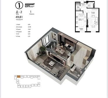 bsk capital group: 1 комната, 49 м², Элитка, 4 этаж — 2