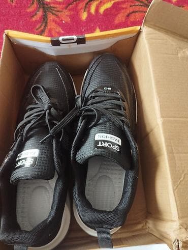 t: Кроссовки спортивные, черные - Верх: текстиль с рельефным плетением и — 3