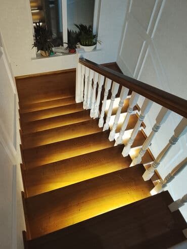 лесница перила: Деревянная лестница Для дома, Форма лестницы: Прямая, Стиль: Классический — 23