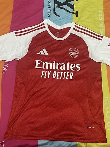 Спорттук формалар: Футбольная футболка Arsenal 2023/24, домашняя, с официальным принтом — 2