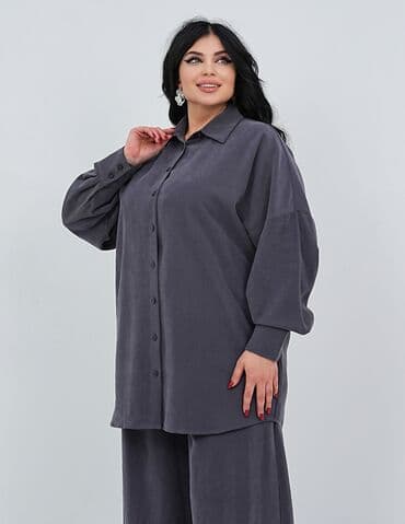 купить спортивный костюм женский недорого от производителя: Брючный костюм, Прямые, Рубашка, Осень-весна — 3