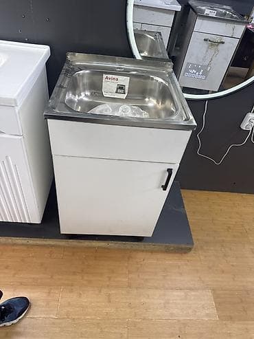 раковина для ванной с тумбой: Тумба для ванны, С раковиной, Другой материал, цвет - Белый — 1