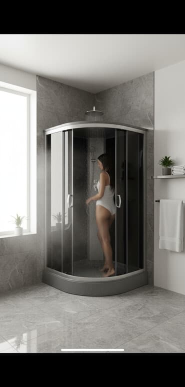 Душевая кабина с поддоном и тонированным стеклом. Модели и размеры: -