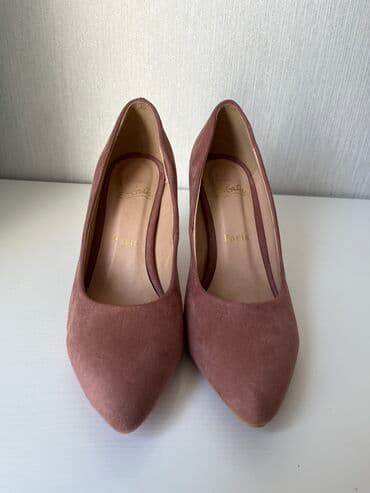 туфли замша искусственная: Продаю пудровые туфельки,лодочки,с каблуком,из искусственной замши — 3