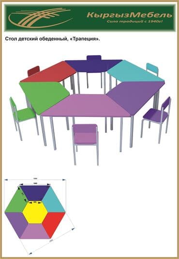 Обеденные детские столы со стульями на метало каркасе можно at lalafo.kg Обеденные детские столы со стульями на метало каркасе можно