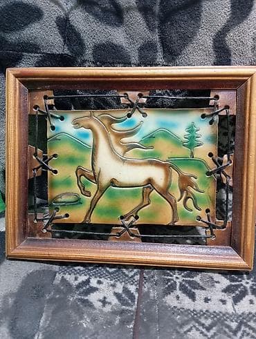 Майрамдык товарлар: Настенное панно с лошадью в деревянной раме. - Материал центральной — 1