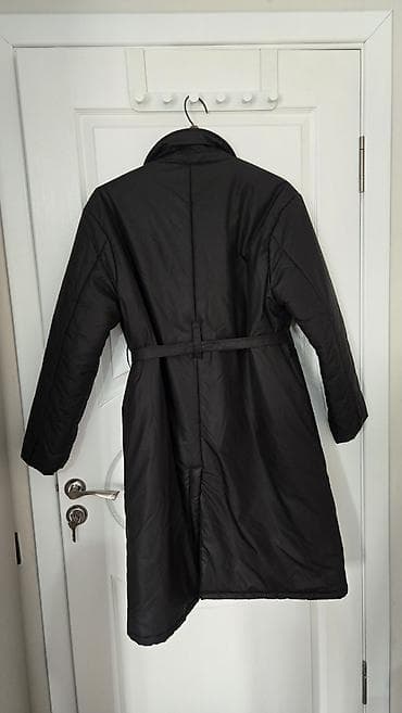 женские куртки длинные: Пальто, Халат, Осень-весна, Стеганый, По колено, С поясом, L — 4