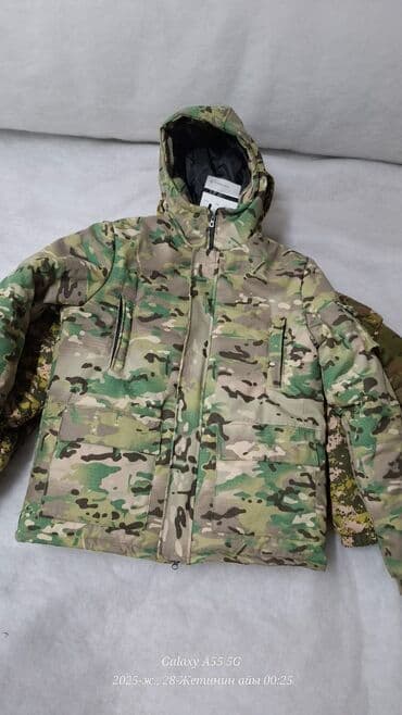 охота одежда: Зимняя куртка с капюшоном в камуфляже - Теплая, стеганая подкладка по — 4