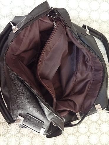 Капчыктар, портмоне: Сумка женская, универсальная, черная - Материал: мягкая экокожа с — 3