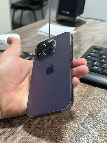 8 iphone: IPhone 14 Pro, Б/у, 128 ГБ, Deep Purple, Защитное стекло, Чехол, Кабель, 75 % — 3