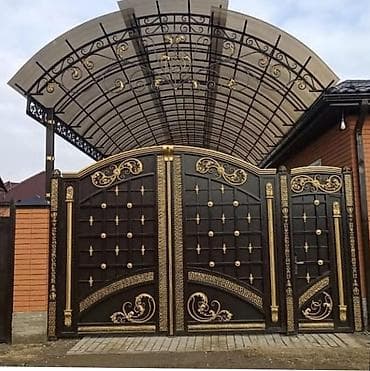 кованные элементы: Кованые ворота и навесы из металла - Изготовление и монтаж распашных — 1