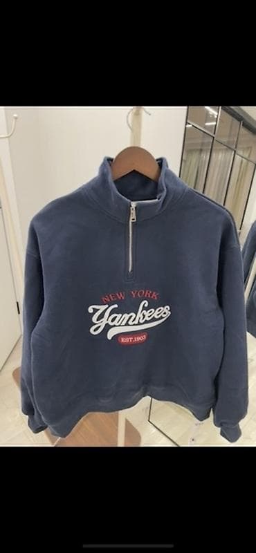 Толстовки: Свитшот/худи с молнией до середины груди New York Yankees.с начесом - — 2