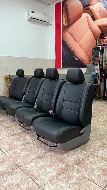 купить чехлы на сиденья авто: Чехлы Экокожа, С подушкой, цвет - Черный, Toyota, Новый, Самовывоз — 7