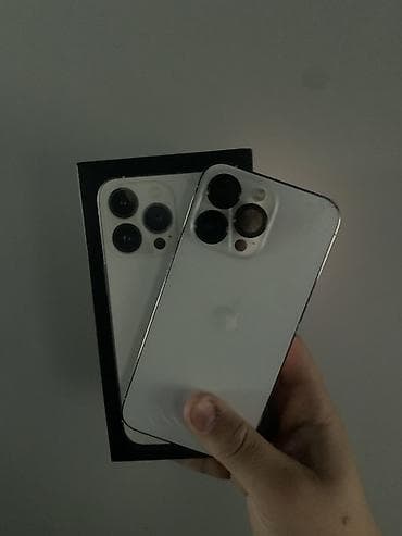 IPhone 13 Pro, Новый, 128 ГБ, Серебристый, Защитное стекло, Чехол, Коробка, 80 %