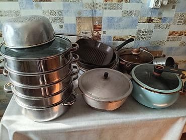 Столовая посуда: Набор кухонной посуды, большой комплект для дома/дачи. Нужно почистить — 3
