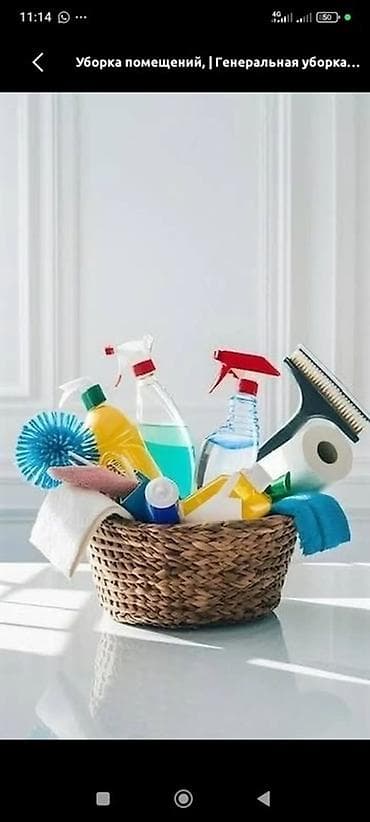 Клининг кызматтары: Бөлмөлөрдү тазалоо, | Жалпы тазалоо, | Батирлер — 1