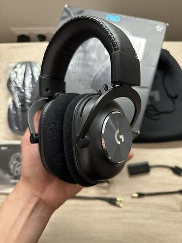 Проводные гарнитуры: Проводные гарнитуры, Logitech, Б/у, цвет - Черный — 1