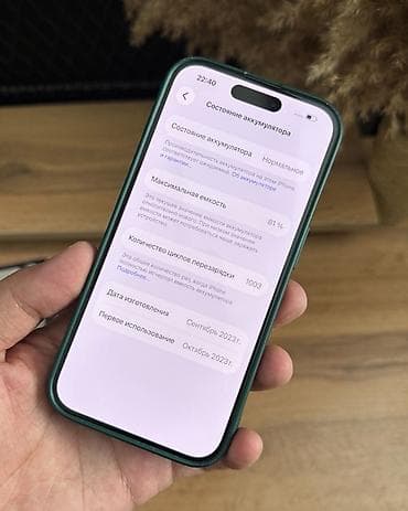 IPhone 15 Pro, Б/у, 128 ГБ, Natural Titanium, 81 % — 6