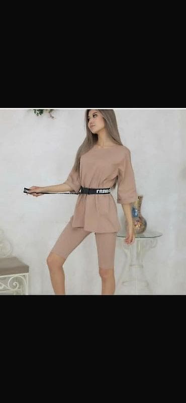 Жеке буюмдар: Женский комплект: костюм велосипедки - Крой: оверсайз туника с — 1