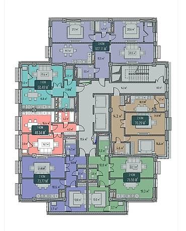 1 bedroom: 1 комната, 46 м², Элитка, 2 этаж, Готовая ПСО (под самоотделку) — 6