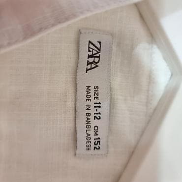 форма одежды: Белая детская рубашка ZARA с коротким рукавом. - Размер: 11–12 лет — 2