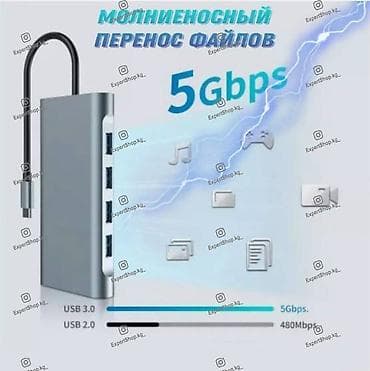 комбо устройство: Хаб Type-C 11-in-1, док-станция, разветвитель, адаптер с 11 различными — 2