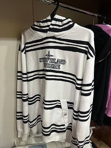 патч stone island: Мужская толстовка, XL, Supreme, Новый, цвет - Белый, Платная доставка — 4
