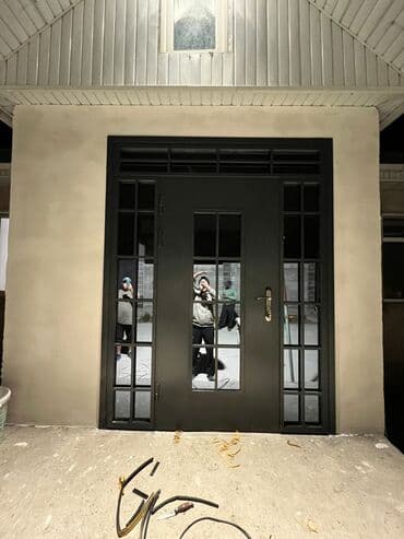 двустворчатые двери: Двери для домов и квартир, Металлическая, Двухстворчатая, Кыргызстанская, Со стеклом — 6