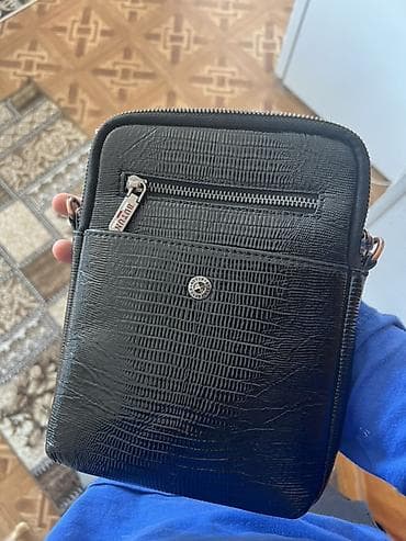 Мужская сумка через плечо BUTUN - Цвет: черный, тиснение под рептилию