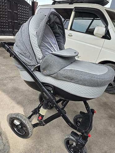 капяски в 3 в одном: Детская коляска 2 в 1 (люлька + прогулочный блок), серого цвета — 2