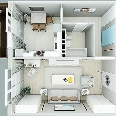 Квартиры: 1 комната, 48 м², Городское ГАИ Элитка, 5 этаж, ПСО (под самоотделку) — 6