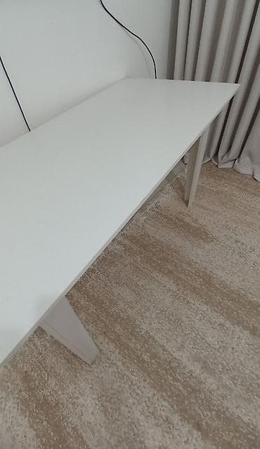 ско: Белый узкий стол/консоль 77 - Назначение: рабочий стол, консоль под — 2