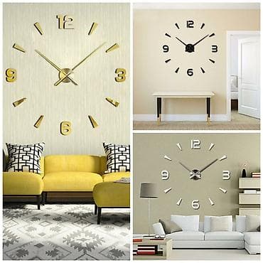 Настенные 3D-наклейки-часы «DIY Large Wall Clock» - Формат: большой