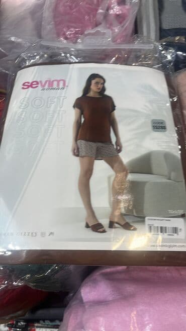 белая ночная сорочка: Пижама, Хлопок, Турция, Все размеры — 2