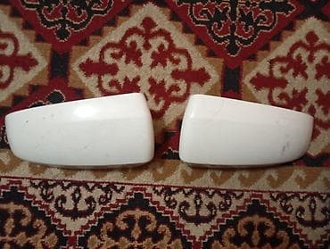 Автозапчасти: Белые накладки на наружные зеркала (пара). лапухи на зеркала БМВ е70 — 1