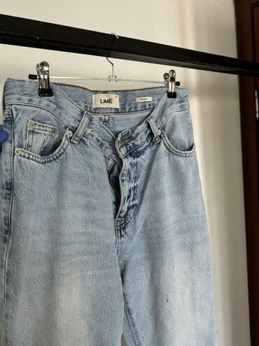 женская джинсовая одежда больших размеров: Джинсы, Трубы, Высокая талия, M — 3